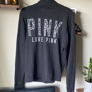 PINK Victoria's Secret Black Half-Zip Hoodie